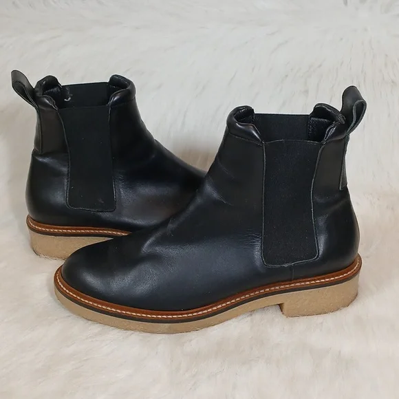 Everlane The Italian Leather Chelsea Boot In Black Women's Gum Outsole Sz 8 - Picture 3 of 8